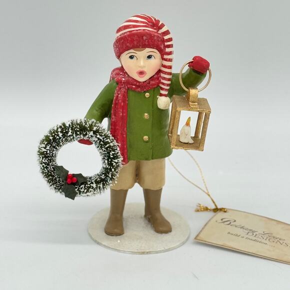 Bethany Lowe Christmas Caroling Louis with Lantern Boy Figurine NEW - Picture 8 of 8